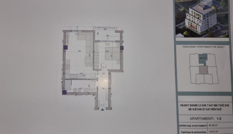 Apartamenti 1+1 Shitet ne Paskuqan ne Faze Ndertimi,   64.988 €uro