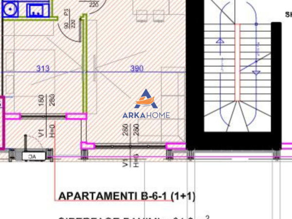 Tirane, shitet apartament 1+1+Ballkon Kati 6, 80 m²