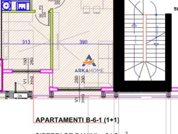 Tirane, shitet apartament 1+1+Ballkon Kati 6, 80 m²
