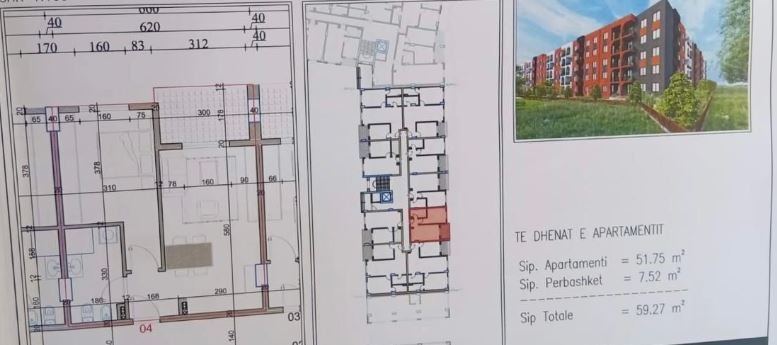Shitet Apartament 1+1 në Paskuqan Mundësi ideale për Investim dhe per Jetese ,   59.270 €uro