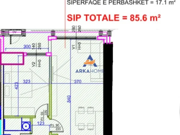 Tirane, shitet apartament 1+1+Ballkon Kati 6, 85 m²