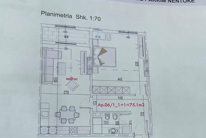 Tirane, shitet apartament 1+1+Ballkon Kati 5, 77 m² 95.625 € (Paskuqan, Color Splash Residence)