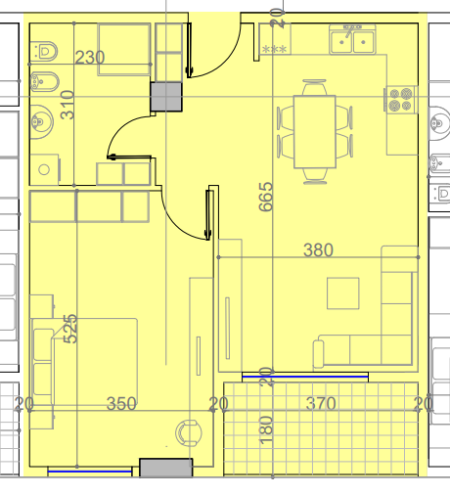 Tirane, shitet apartament 1+1+Ballkon Kati 5, 77 m² 95.625 € (Paskuqan, Color Splash Residence)