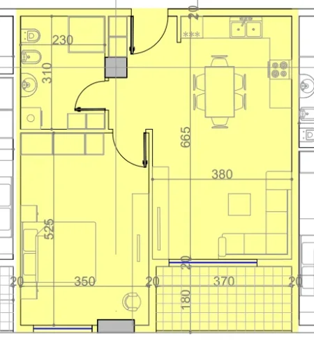 Tirane, shitet apartament 1+1+Ballkon Kati 5, 77 m² 95.625 € (Paskuqan, Color Splash Residence)