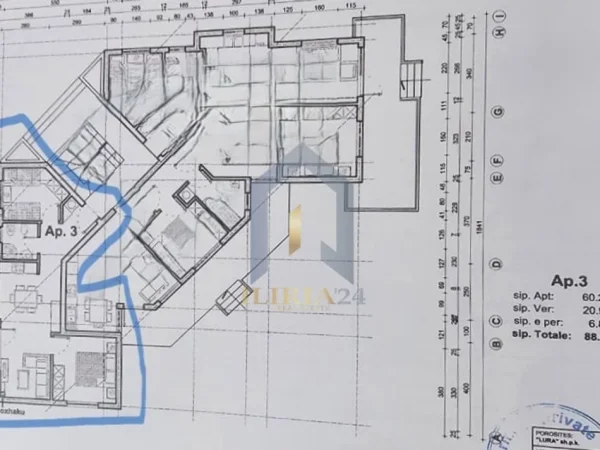 Durres, shes apartament 2+1+Ballkon Kati 1, 88 m² 215.000 € (Vala Mar residenca Lura 1)