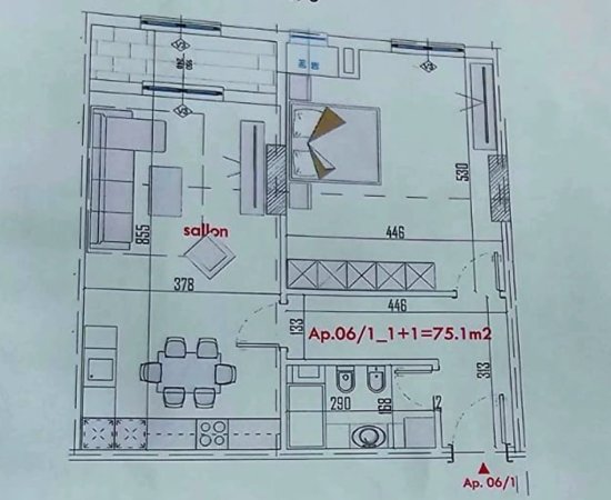 Tirane, shitet apartament 1+1 Kati 5, 86 m² 107.875 € (paskuqan)