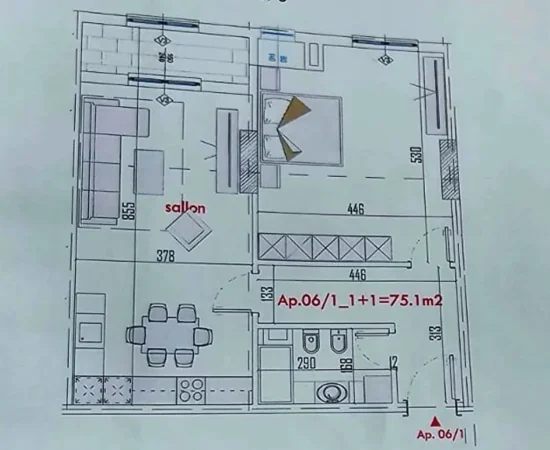 Tirane, shitet apartament 1+1 Kati 5, 86 m² 107.875 € (paskuqan)