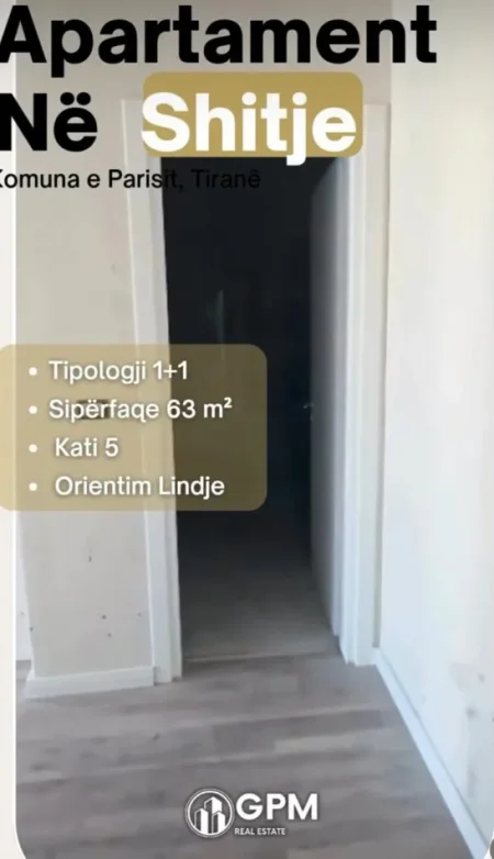 Tirane, shitet apartament 1+1 Kati 5, 63 m² 177.000 €