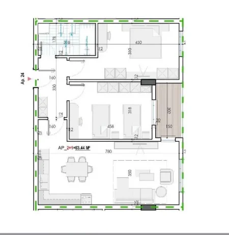 Tirane, shitet apartament 2+1 Kati 2, 97 m² 72.000 € (Rruga Teuta, te Ulliri)