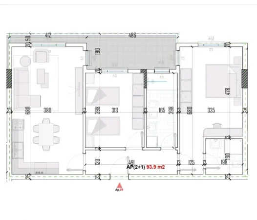 Tirane, shes apartament 2+1+Ballkon Kati 2, 110 m² 103.000 € (Green Residence, Kamez)