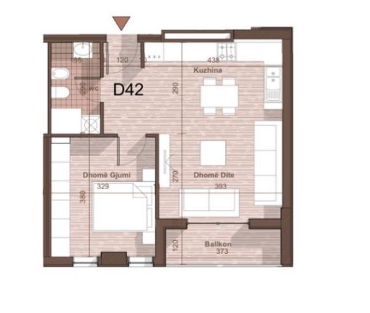 Tirane, shitet apartament 1+1 Kati 4, 64 m² 92.000.000 € 
