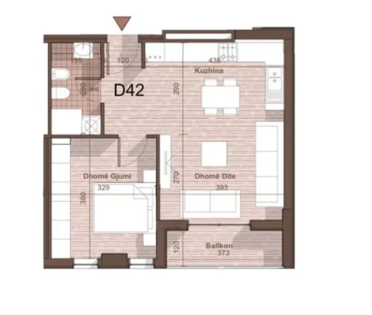 Tirane, shitet apartament 1+1 Kati 4, 64 m² 92.000.000 € 