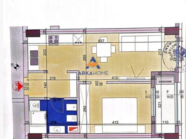 Tirane, shitet apartament 1+1+Ballkon Kati 5, 62 m² 105.000 € 