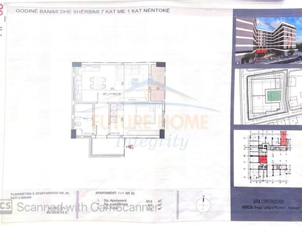 Tirane, shitet apartament 1+1 Kati 0, 72 m² 76.020 € (Paskuqan, Albulena Residence)