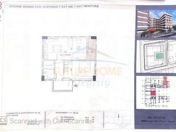 Tirane, shitet apartament 1+1 Kati 0, 72 m² 76.020 € (Paskuqan, Albulena Residence)