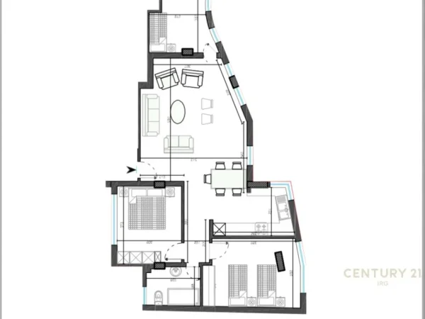 Tirane, shes apartament 3+1+Aneks+Ballkon Kati 5, 108 m² 270.000 € 