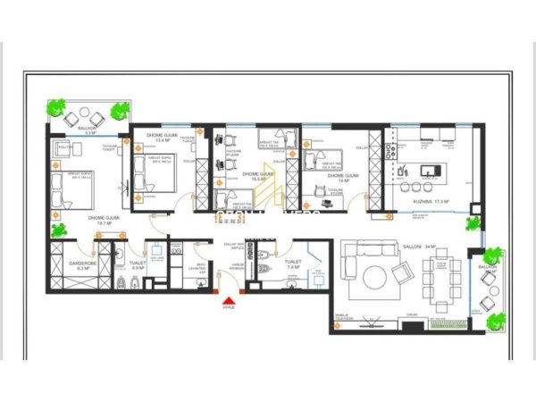 Tirane, jepet me qera zyre , 163 m² 900 € (Green City Residence)