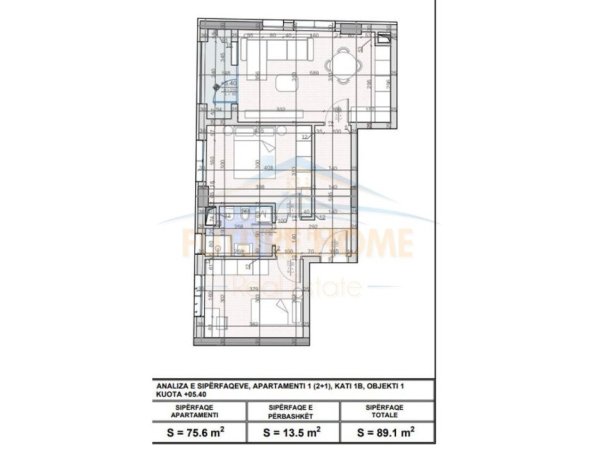 Tirane, shitet apartament 2+1+Ballkon Kati 8, 89 m² 141.740 € (Unaza e Re)