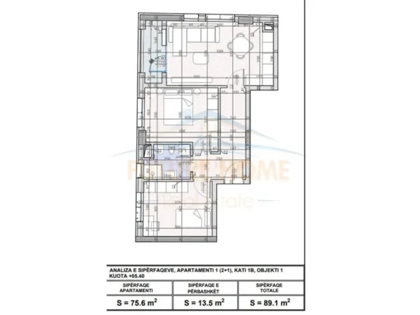 Tirane, shitet apartament 2+1+Ballkon Kati 8, 89 m² 141.740 € (Unaza e Re)