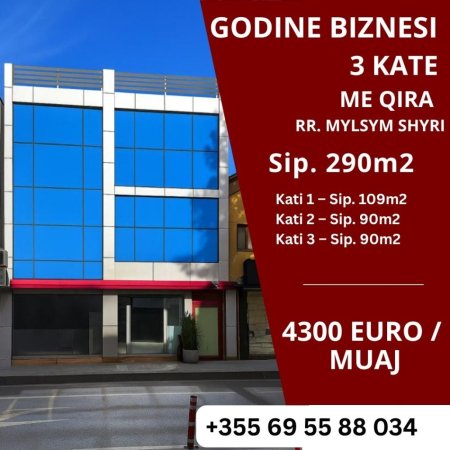 Tirane, jepet me qera ambjent biznesi Kati 3, 290 m² 4.200 € (Rruga Mylsym Shyri)