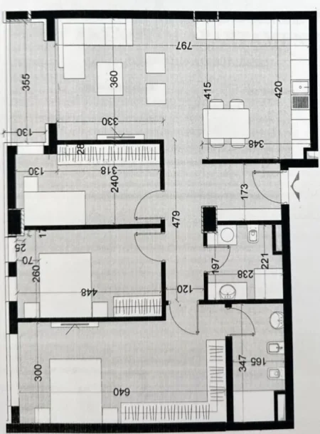 Tirane, shitet apartament 3+1 Kati 5, 136 m² 143.000 € (Residenca Diellon.)
