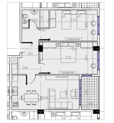 Tirane, shitet apartament 2+1 Kati 8, 96 m² 125.000 € (Residenca Platinum 1)
