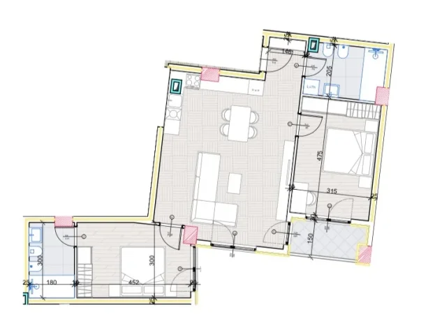 Tirane, shitet apartament 2+1 Kati 7, 111 m² 121.990 € (Aluna Residence)