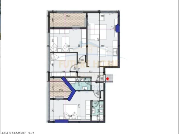 Tirane, shitet apartament 3+1+Ballkon Kati 4, 140 m² 245.700 € (Colonnade Building, Rruga Dritan Hoxha)