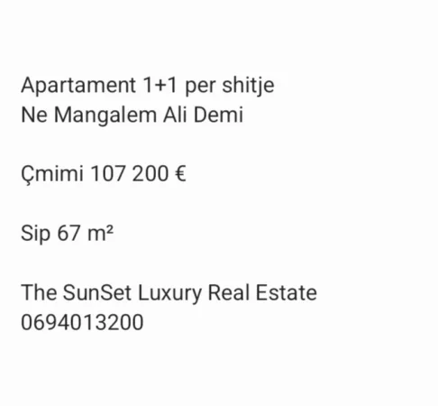 Tirane, shitet apartament 1+1 Kati 3, 67 m² 107.200 € (Manhalem 21)