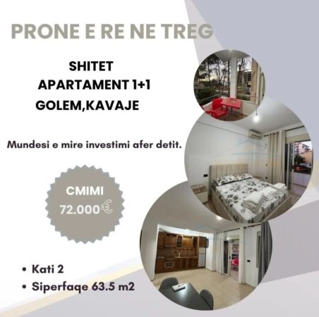 Durres, shitet apartament 1+1+Ballkon , 