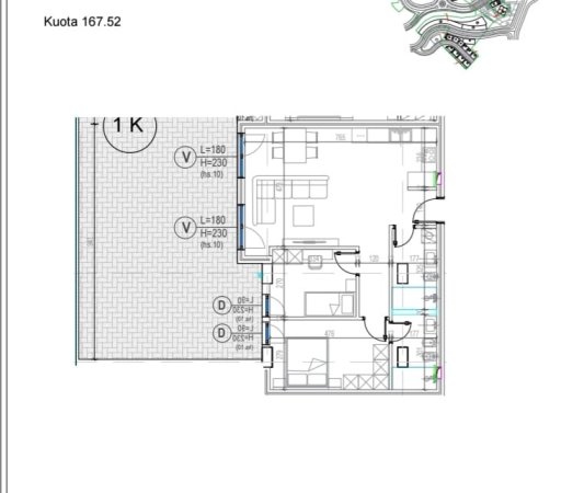 OKAZION Tirane, shitet apartament 2+1+Verande Kati 1, 163 m² 175.000 € (Rezidenca kodra e diellit)