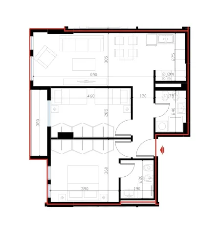 Tirane, shitet apartament 2+1+2+Ballkon , 94 m² 100.000 € (Univers City, QTU)