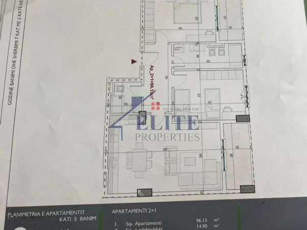 Tirane, shitet apartament 2+1+Ballkon Kati 5, 111 m² 105.500 € (Ringside Residence Paskuqan)