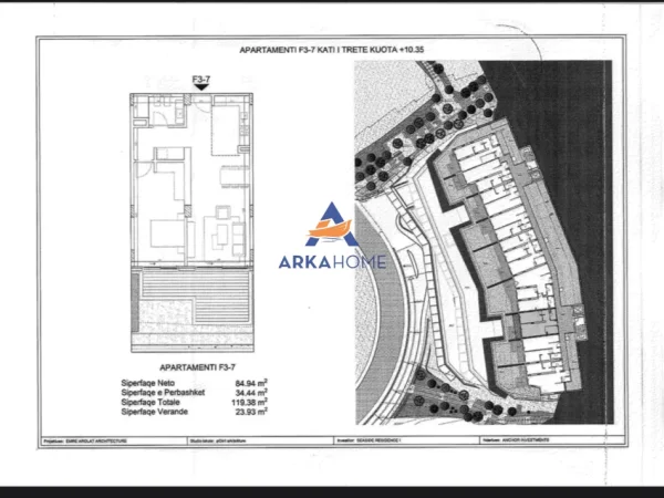 Vlore, shitet apartament 1+1 Kati 3, 119 m² 409.908 € 