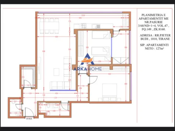 Tirane, shitet apartament 2+1+Ballkon Kati 2, 134 m² 450.000 € 