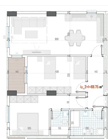 Tirane, shitet apartament 2+1 Kati 4, 101 m² 96.473 € (Paskuqan)