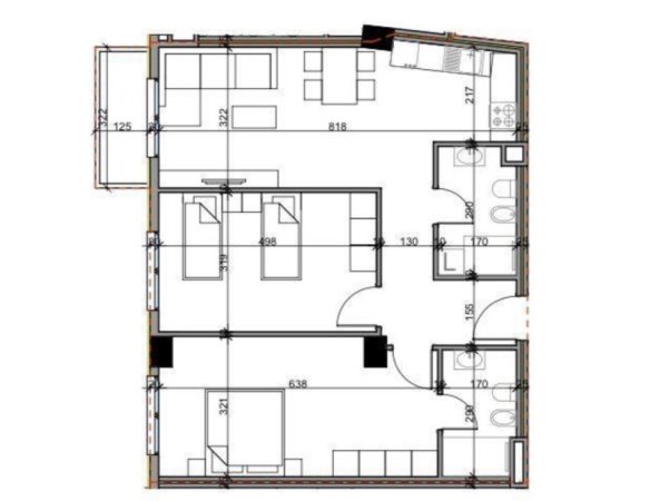 Tirane, shitet apartament 2+1+2+Ballkon , 108 m² 119.240 € (Aluna Complex, Paskuqan)