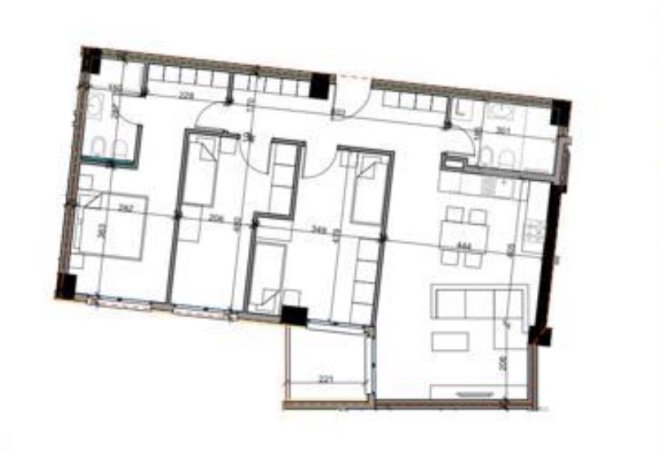 Tirane, shitet apartament 3+1+2+Ballkon , 129 m² (Aluna Complex, Paskuqan)