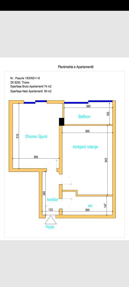 Tirane, shitet 1+1+Ballkon Kati 3, 164.000 €
