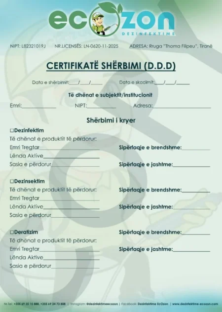 Tirane, ofroj Sherbime Dezinfektimi ne Tirane dhe gjithe Shqiperine