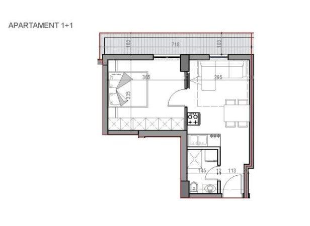 Tirane, shitet apartament 1+1+BLK Kati 8, 52 m² 42.640 Euro (QTU)