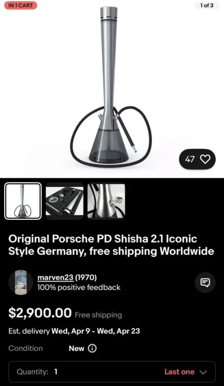 Tirane, shes SHITET PORSCHE DESIGN SHISHA HOOKAH(NARGJILE) SHUM E VECANT VEC PER BOSSAT