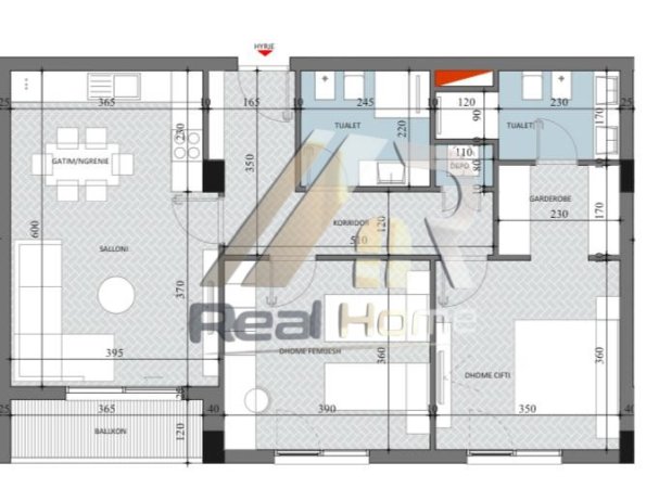 Tirane, shitet apartament 2+1 Kati 5, 105 m² 126.000 € (Paskuqan)