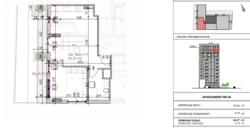 Shitet Apartament 1+1 tek Fusha e Aviacionit,  115.686 €uro