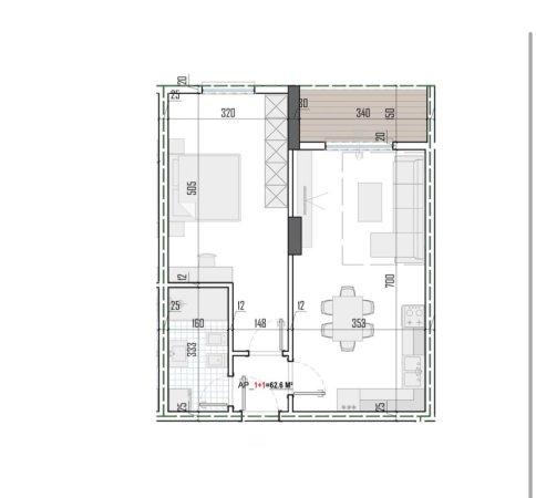 Tirane, shitet apartament 1+1+Ballkon Kati 3, 73 m² 91.550 € (Tirana View Residence)