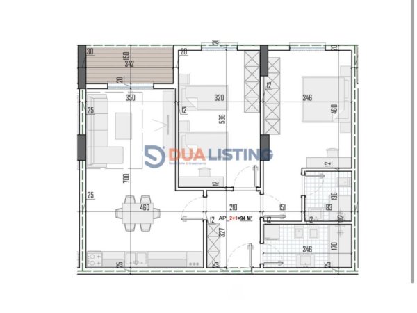 Tirane, shitet apartament 2+1 , 110 m² 137.475 € (Rezidenca Tirana View pozicionuar pranë Rruges 5 Maji dhe Unazës së Madhe në Paskuqan)