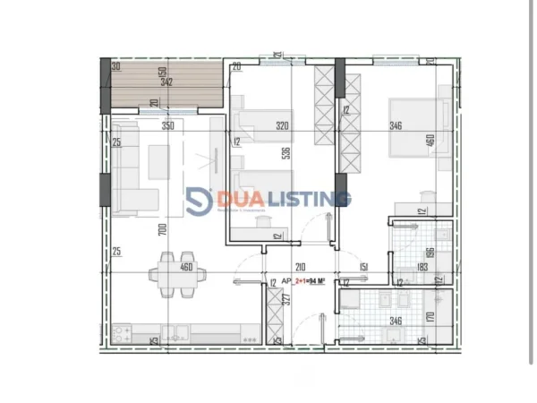 Tirane, shitet apartament 2+1 , 110 m² 137.475 € (Rezidenca Tirana View pozicionuar pranë Rruges 5 Maji dhe Unazës së Madhe në Paskuqan)