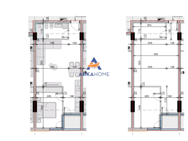 Golem, shitet apartament 1+1+Ballkon Kati 1, 72 m² 82.800 € 