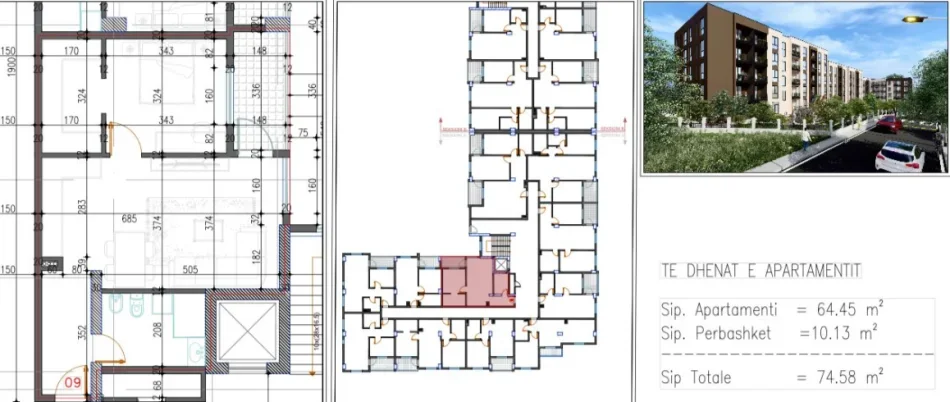 APARTAMENT NE SHITJE 1+1 NE PASKUQAN NE FAZE NDERTIMI,   70.851 €uro
