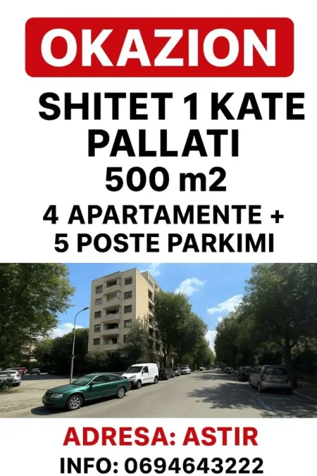 SHITJE/QERA, 500 m² ne 4 apartaemnte 5 poste parkimi rezidenca klensi astir